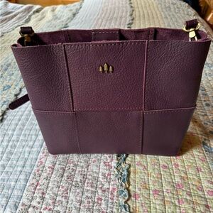 Portland Leather Charlotte Crossbody bag large Plum